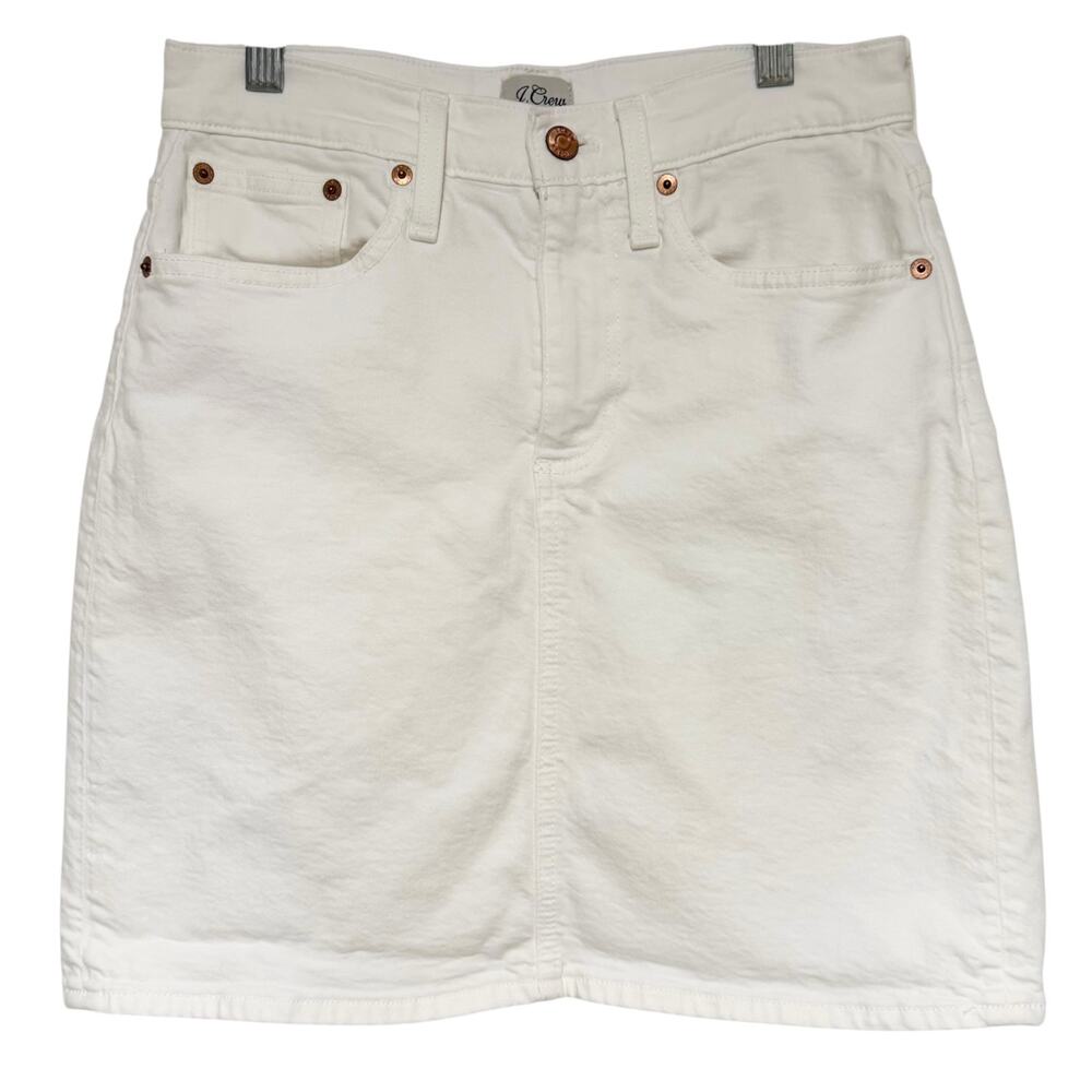 J CREW DENIM White Jean Skirt Size 26 Stretch Country Concert Preppy Y2K